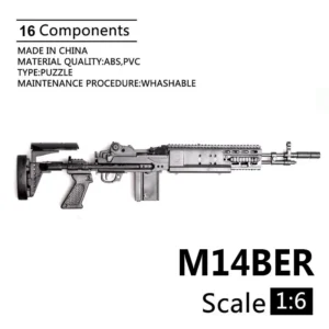 1/6 M14BER Combat Rifle Gun Model Plastic Assemble Action Figures Weapon Accessory Soldier Military Building Kit Toy